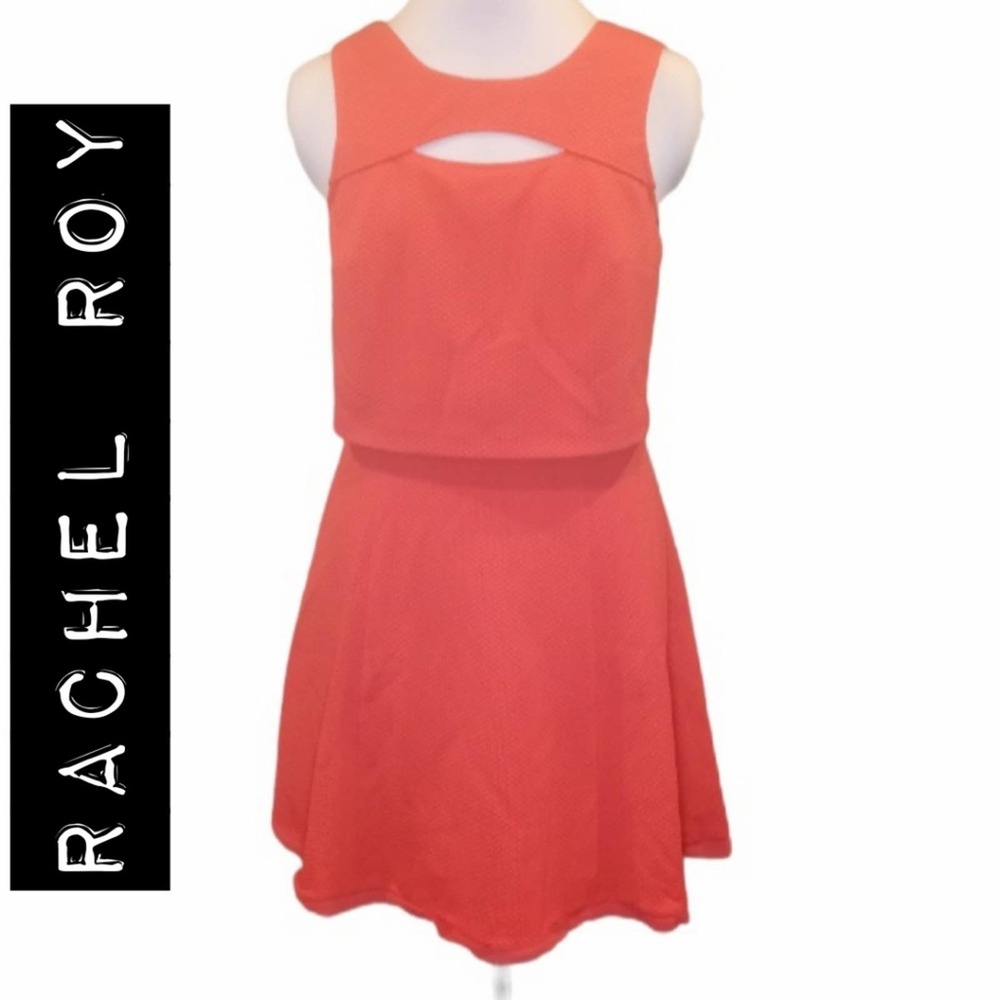 NWT Rachel Roy Pink Keyhole Knit Layered Dress